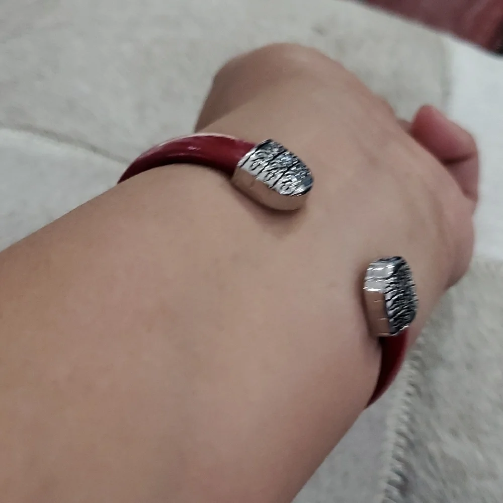 Geneva Women's Watch with Red Strap and Silver Case